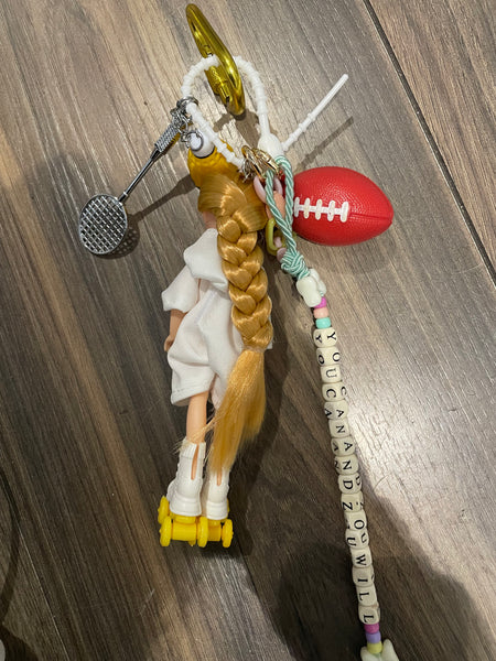 Pimp your Bag charms per borsa e
portachiavi Keychain Barbie Shelly
capelli biondi sport