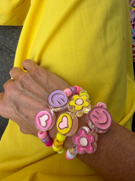 Bracciaie Colors pony Beads Fiore e Cuore vari colori