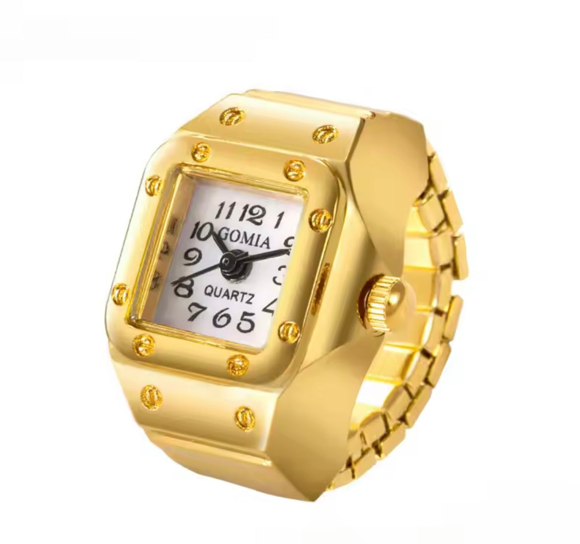 Anello orologio quadrante quadrato