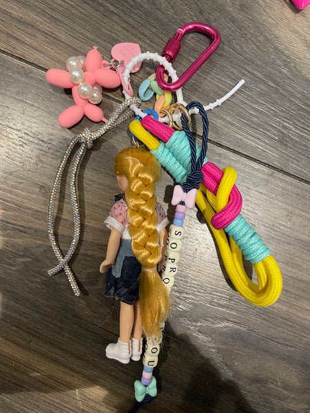 Pimp your Bag charms per borsa e
portachiavi Keychain Barbie Shelly
capelli biondi con Baloon dog