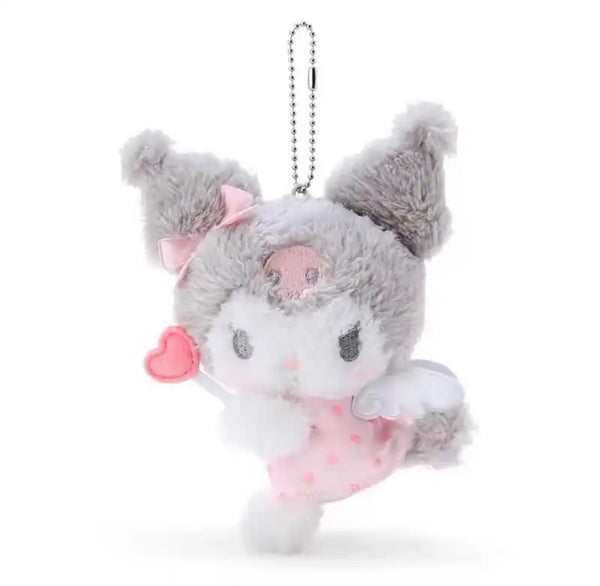 Portachiavi e applique borsa Pimp your Bag Kuromi Angel cuore in peluche