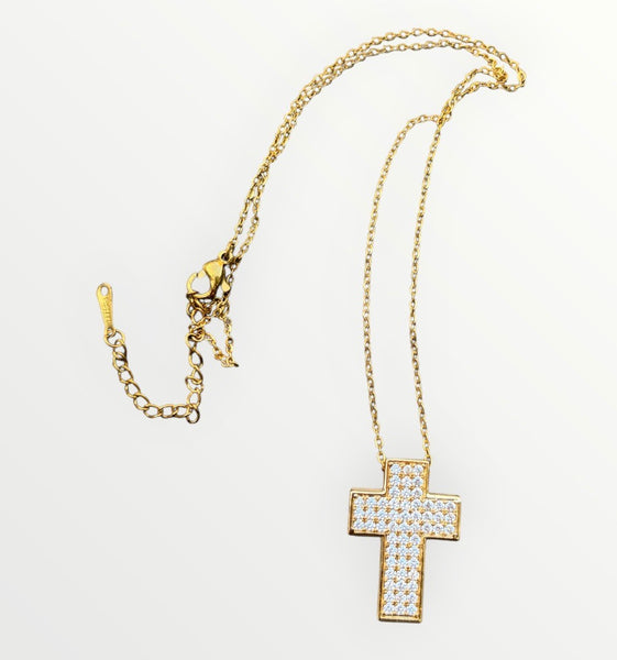 Collana girocollo croce grande