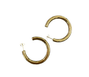 Coppia orecchini cerchio 40 mm chiusura perno con farfallina