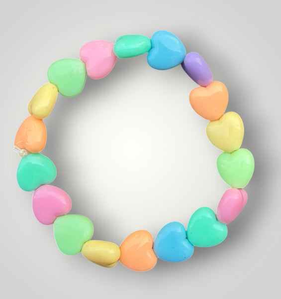 Bracciale colors Beads giro cuori small effetto lucido colori pastello senza bianco