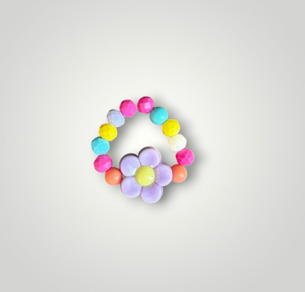 Anello colors con fiorellino  vari colori