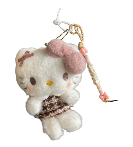 Pimp your Bag Keychain charms per borsa e portachiavi hallo kitty in peluche tartan