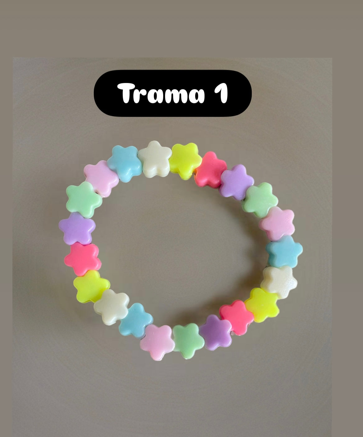 Bracciale Beads giro stelline   vari colori