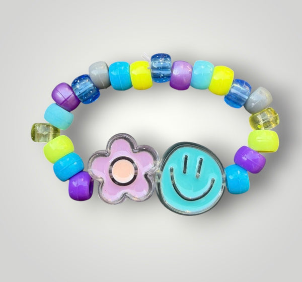 Bracciaie Colors pony Beads Smile  e fiore  vari colori