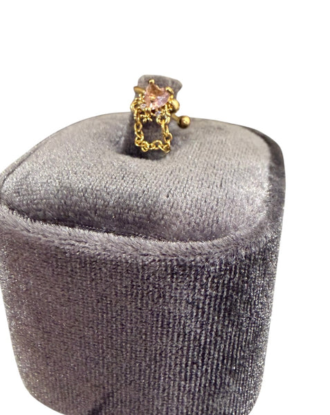 Mono earcuff cuore e catenella