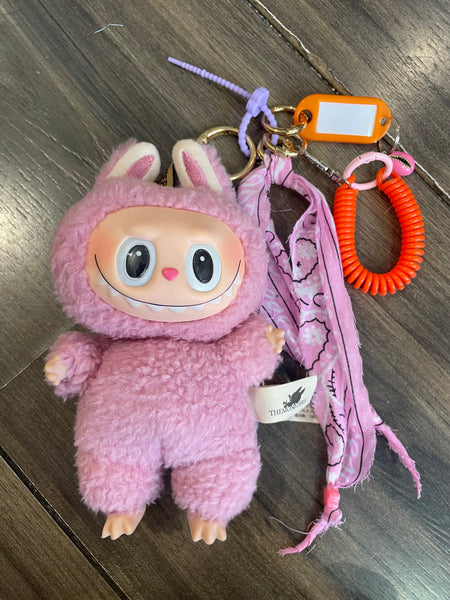 Pimp your Bag Keychain charms per borsa e portachiavi Labubu the monsters macaron rosa lychee berry