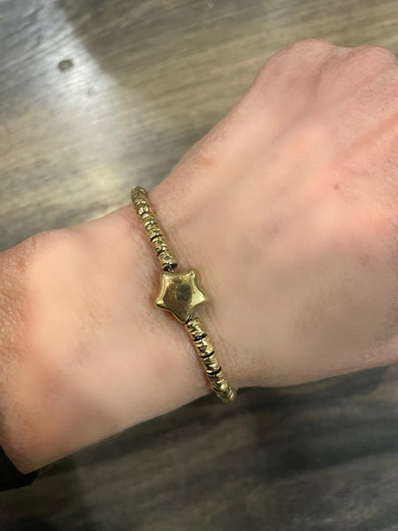 Bracciale catenina dadini e stellina puff due varianti colore