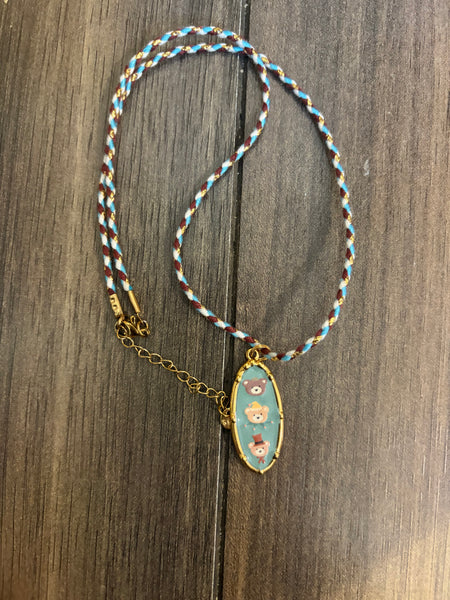 Collana Summer Ibiza teddy beat tre orsetti     cordino vari colori