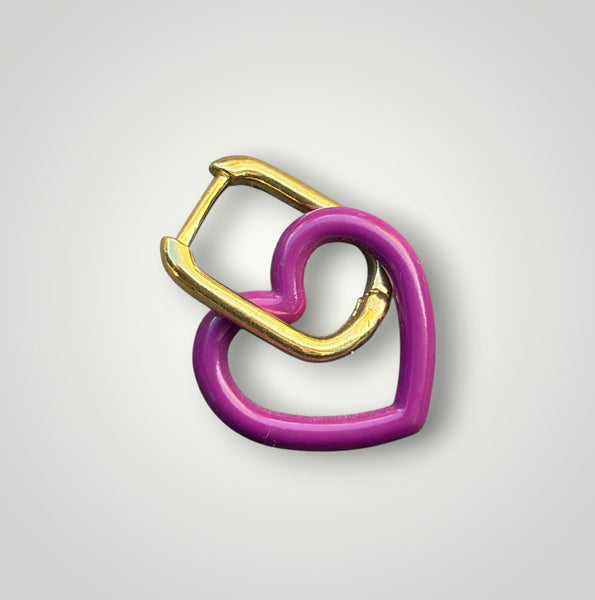 Mono orecchino lucchetto  cuore lucchetto piccolo vari colori