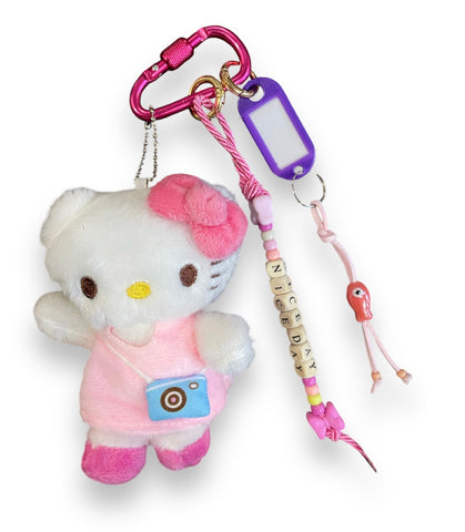 Pimp your Bag Keychain charms per borsa e portachiavi hallo kitty con borsetta in peluche