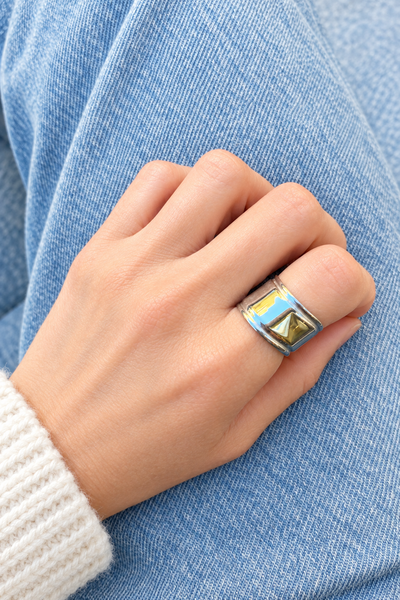 Anello manetta onda    due varianti colore