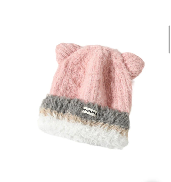 Berretto cappello cuffia orecchie da gatto vari colori