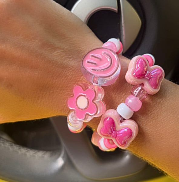 Bracciale Colors fiocchi cuori e pony Beads arancione