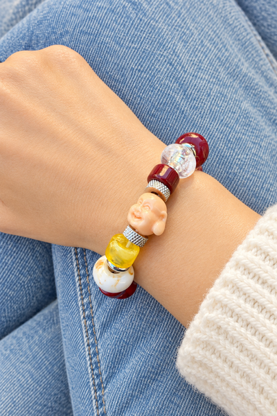 Bracciale Colors labyrinth Buddha rosa   multicolor