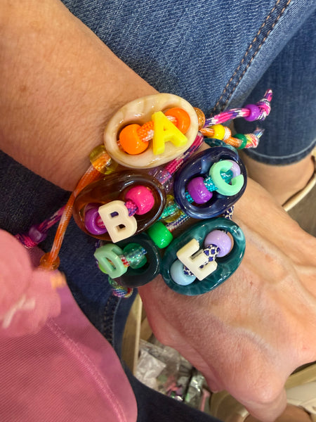 Bracciale Marine  Florida Alphabet Chain e lettera vari colori lettere I L M N O P R S
