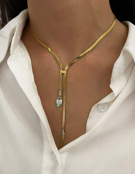 Collana Emily snake piatto con serpente