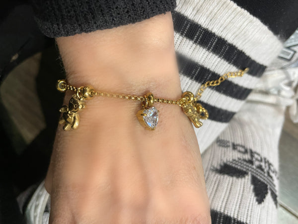 Bracciale multi charms teddy bear