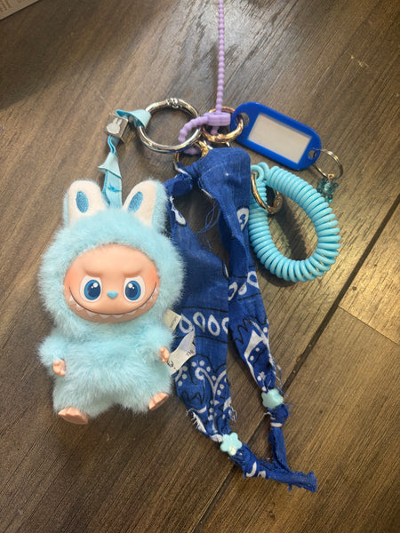 Pimp your bag portachiavi per borsa Mini Labubu Pin for Love turchese K