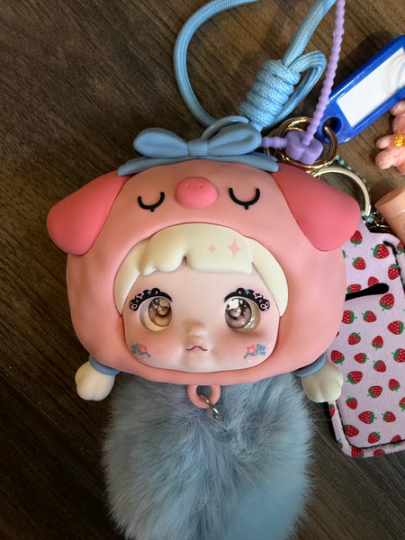 Pimp your bag ( porta auricolari e piccoli oggetti ) adorabile maialino