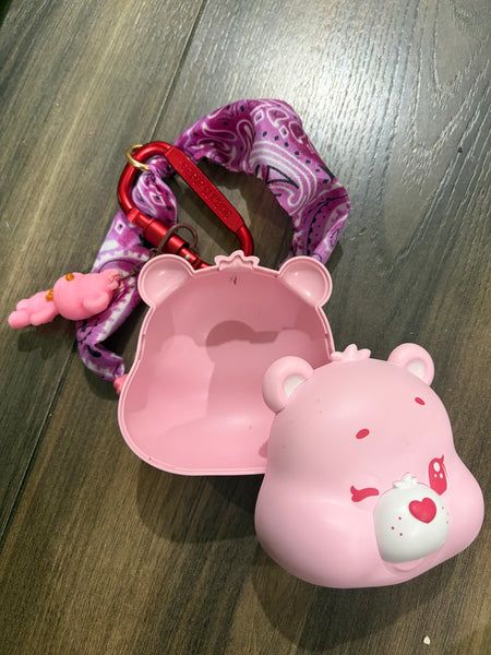 Pimp your bag testa orsetto del cuore  portaoggetti rosa