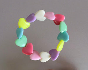 Bracciale Beads giro cuori large vari colori