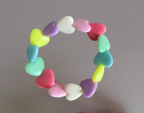 Bracciale Beads giro cuori large vari colori
