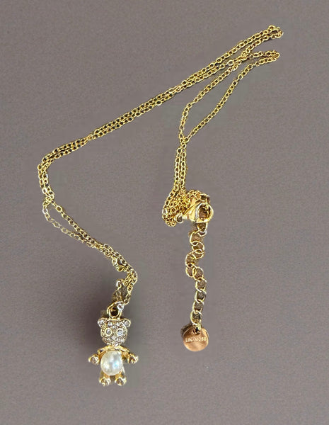 Collana teddy bear crystal con perla