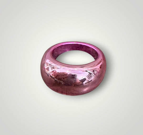Anello resina metallizzata fede cicciotta vari colori