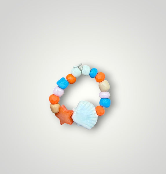 Anello colors con conchiglia e stellina  vari colori Limited edition
