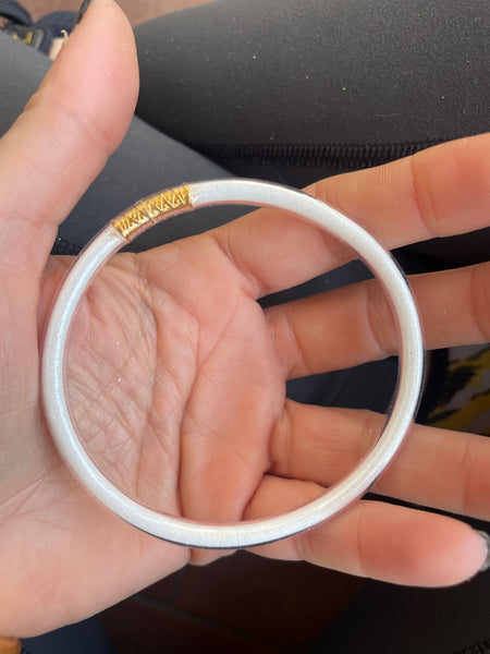 Jelly bangle bianco glitter
