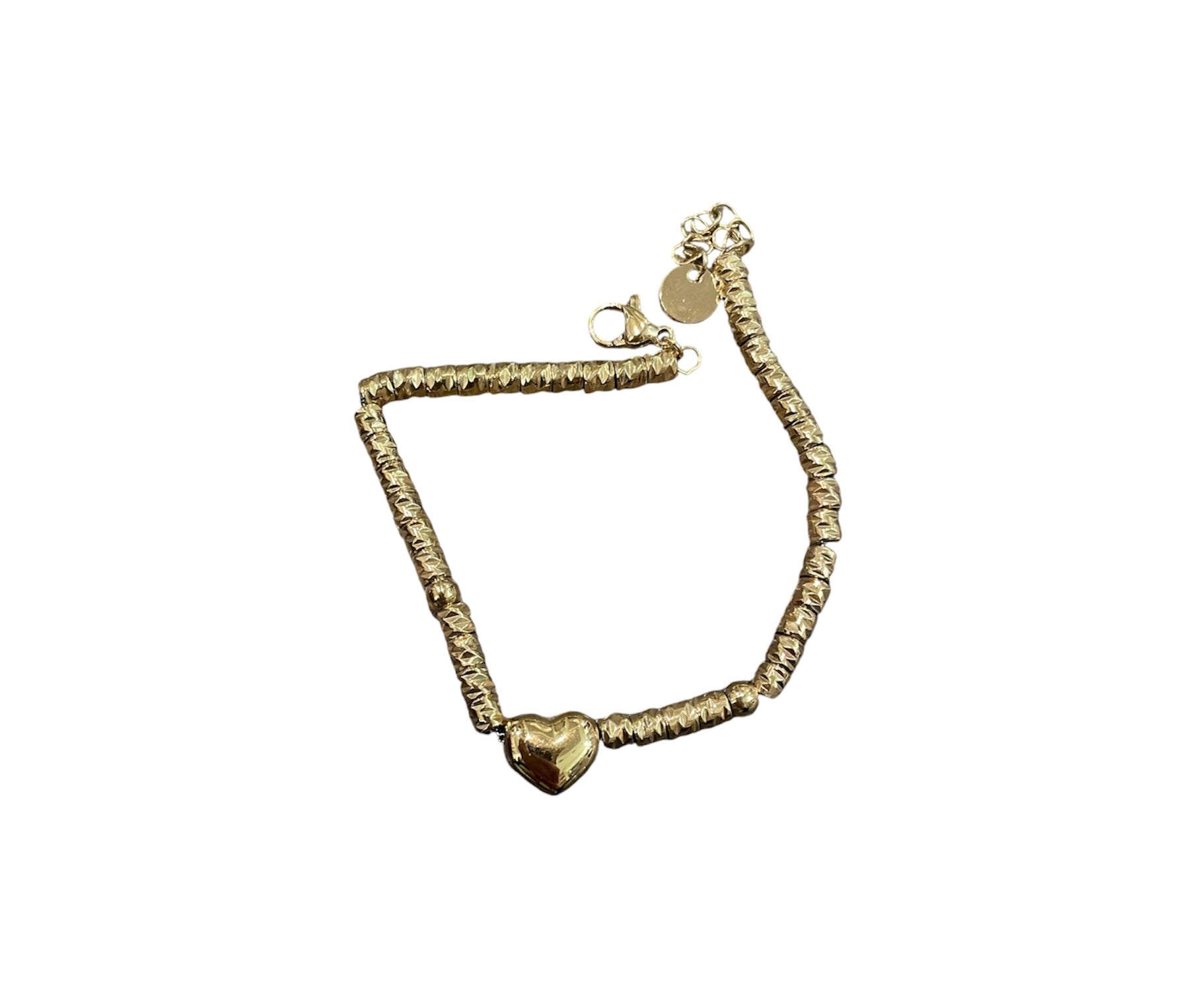 Bracciale catenina con dadini e cuore puff due varianti colore