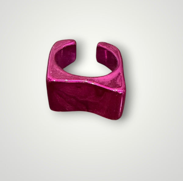 Anello resina metallizzata barretta aperta vari colori