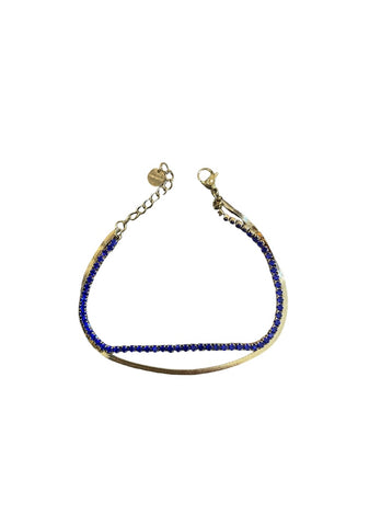 Bracciale doppio tennis e snake bluette