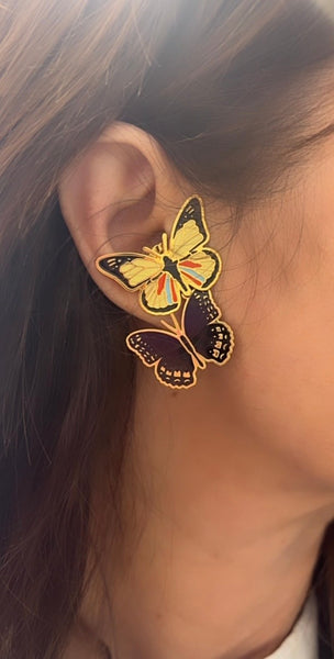Coppia orecchini principessa glam Secret Garden Butterfly Black