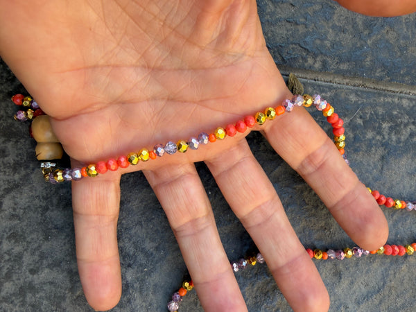 Collana Chinitos  de La Buena  Suerte corallo rosa oro