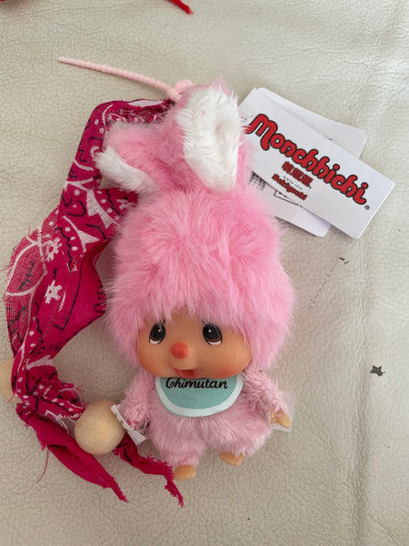 Pimp your Bag chimutan il coniglio amico di Monchichi rosa babol