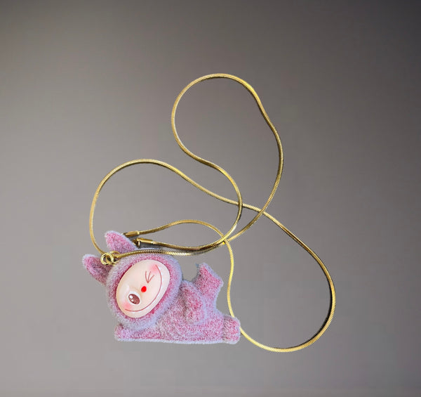 Collana Labubu yoga   vari colori due lunghezze catenina
