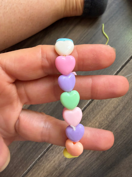 Bracciale colors Beads giro cuori small effetto lucido