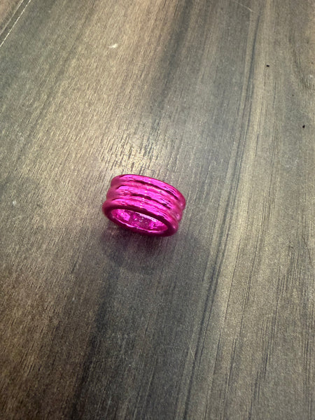 Anello resina metallizzata fascia  rigata