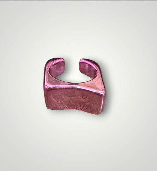 Anello resina metallizzata barretta aperta vari colori
