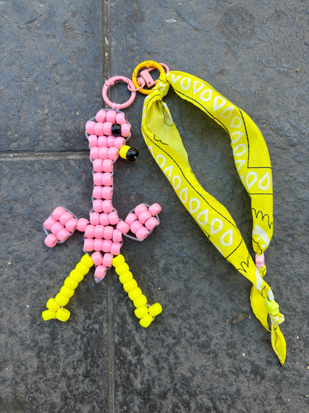 Pimp your bag Colors keychain fenicottero rosa   pony Beads Vari utilizzi e vari colori