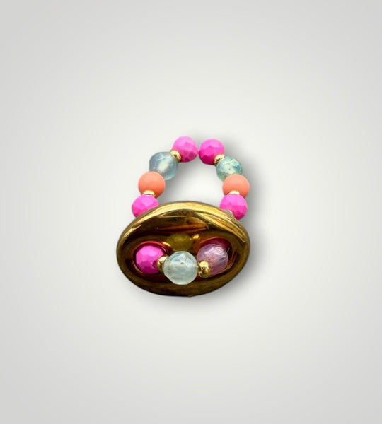 Anello Colors ovale chain e cristalli