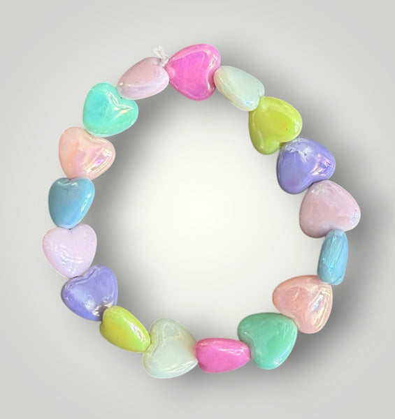 Bracciale colors Beads giro cuori small effetto perlato