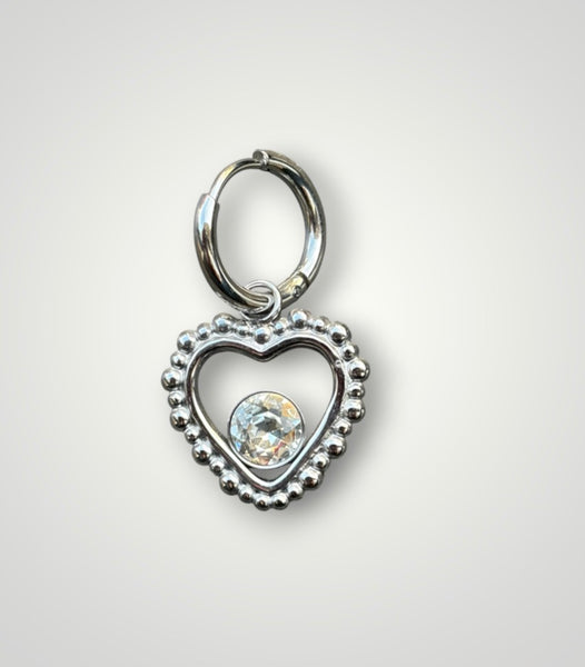 Mono orecchino Holy Heart cuore crystal