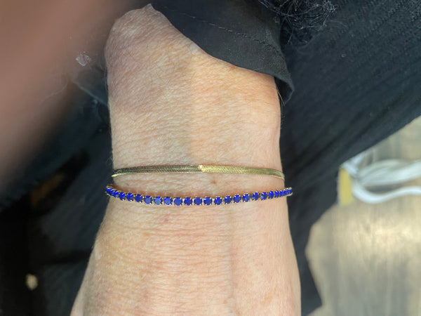 Bracciale doppio tennis e snake bluette