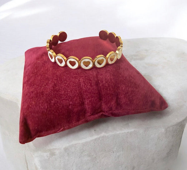 Bracciale delle isole Santorini fascia cuori madreperla
